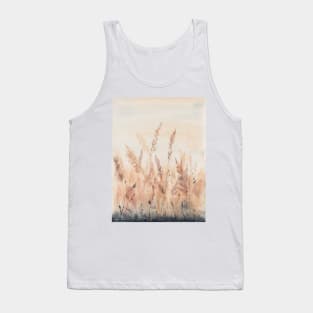 Grass Wildflowers watercolor art. Tank Top